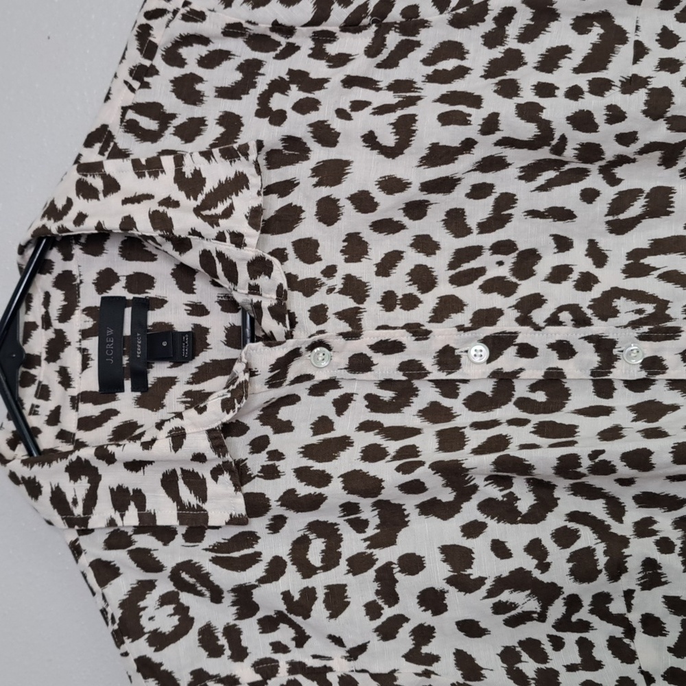 J. Crew Leopard Print Button Down Shirt - Black and White - Picture 6 of 16